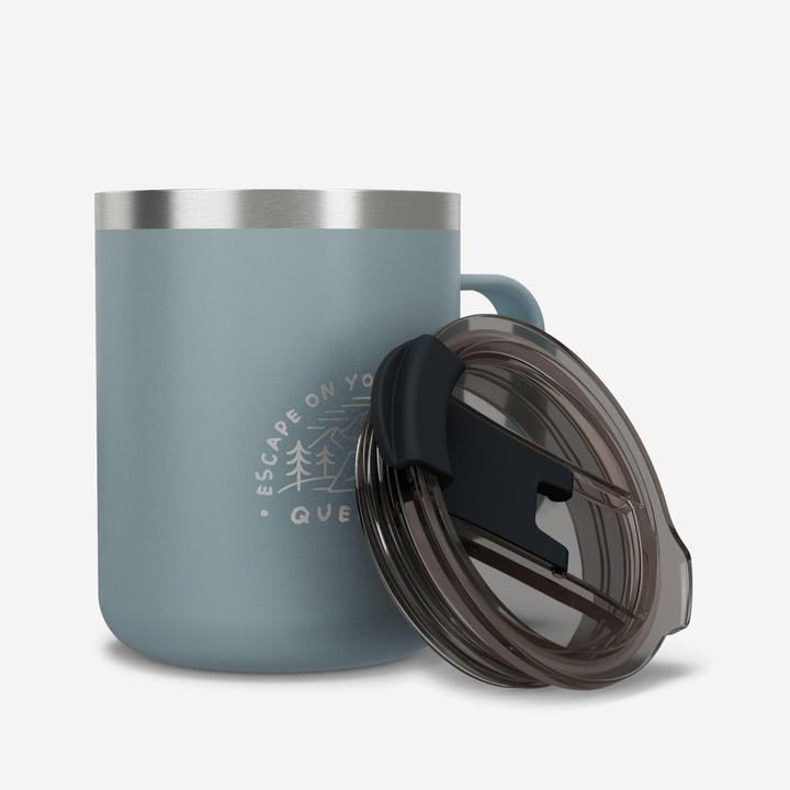 Produktbild Quechua Tasse isolierend Edelstahl Camping Wandern Trekking - Mug 900 0,35 l blau