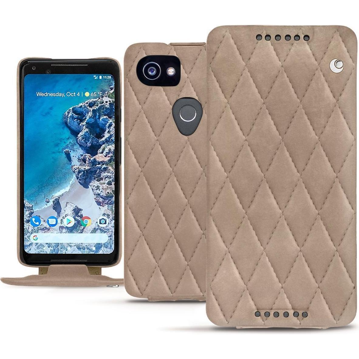 Noreve Lederschutzhülle vertikal (Google Pixel 2 XL), Smartphone Hülle, Beige