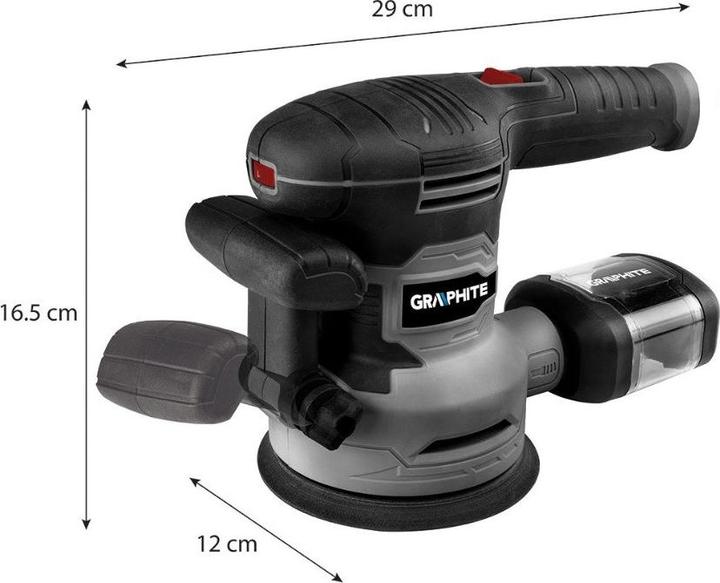 Produktbild Graphite Keramik-Schleifscheibe 450W, 125/150 mm Scheibe, Etui (Exzenterschleifer, 450 W)