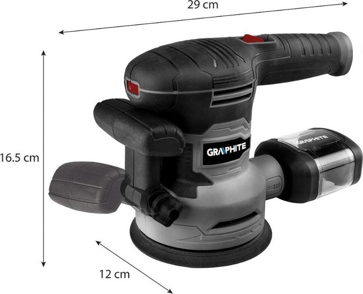 Image du produit Graphite Disque abrasif céramique 450W, disque 125/150 mm, étui (Ponceuse excentrique, 450 W)