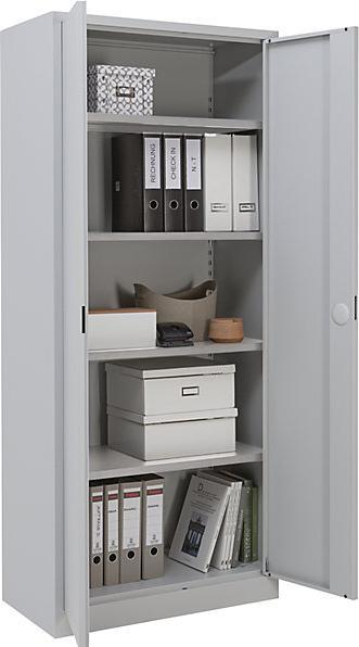 Image du produit eurokraft basic Armoire universelle, h x l x p 1850 x 800 x 420 mm, gris clair.