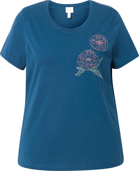 Produktbild Ulla Popken T-Shirt, Mohn-Stickerei, Rundhals, Halbarm (50, 52)