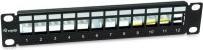 Actual product image equip Patch panel 12x RJ45 Cat6A 10" FTP 1U Premium black