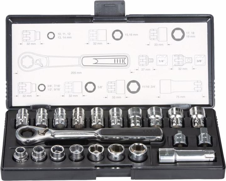 Image du produit Makita Jeu de douilles traversantes (3/8", 1/4")