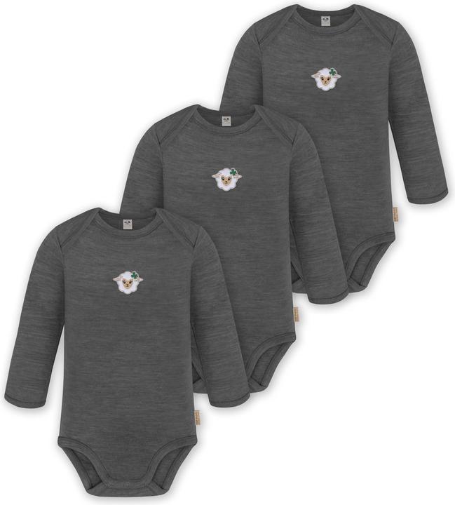 Produktbild Normani 3er Pack Baby Merino Body Langarm „Auckland" - 9371 (98)