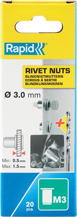 Immagine prodotto Rapid Dadi per rivetti ciechi M3