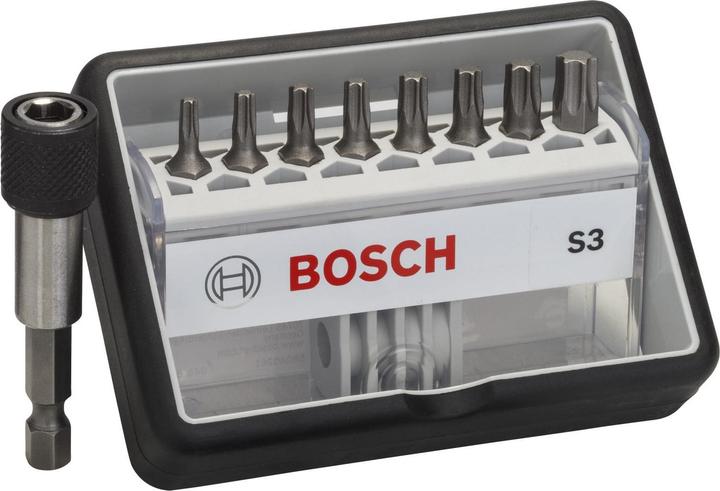 Produktbild Bosch Professional Zubehör 8+1-tlg. Schrauberbit-Set, Robust Line, S T, Extra Hard-Ausführung (Innensechsrund TX)