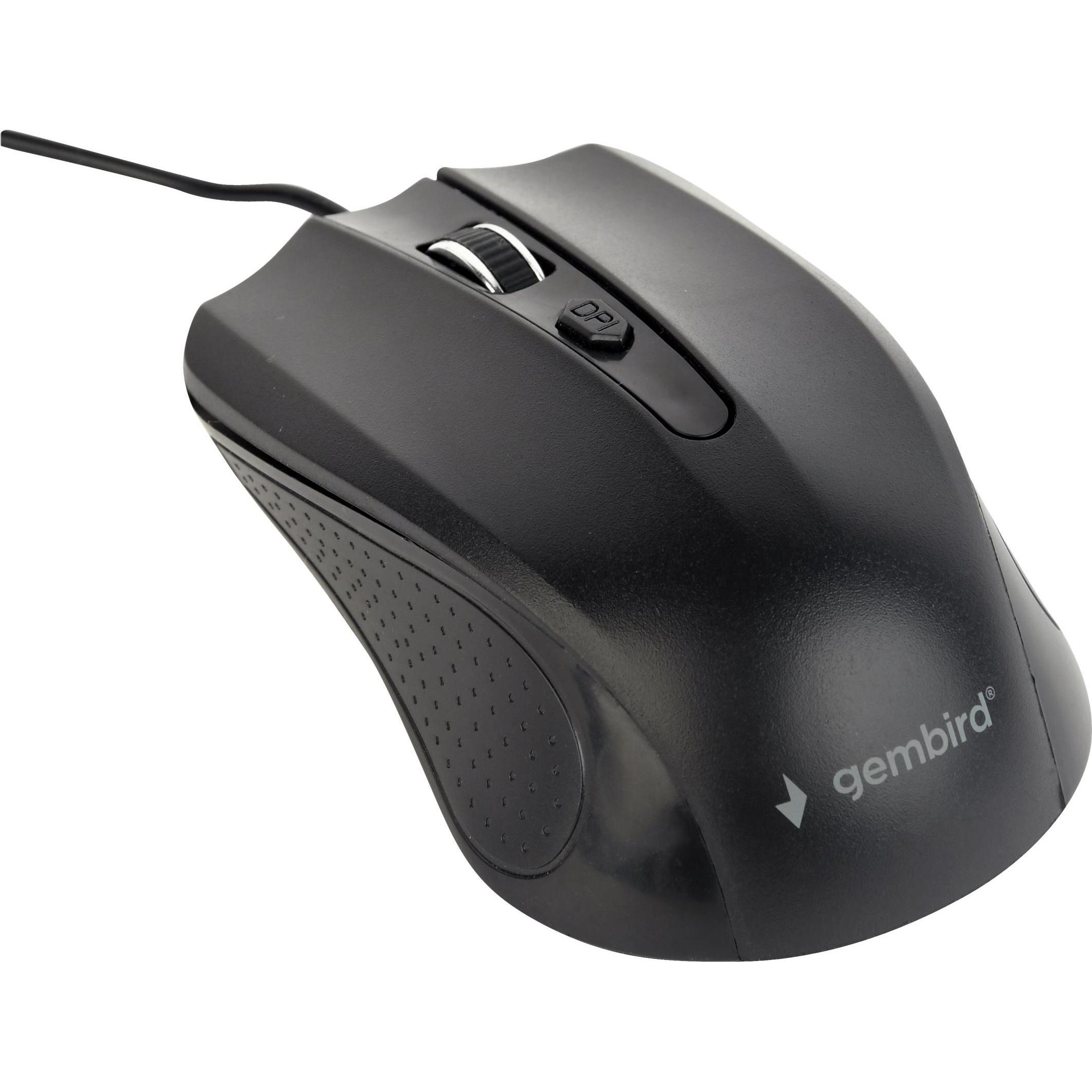 Gembird MUS-4B-01 (Cablato), Mouse, Nero