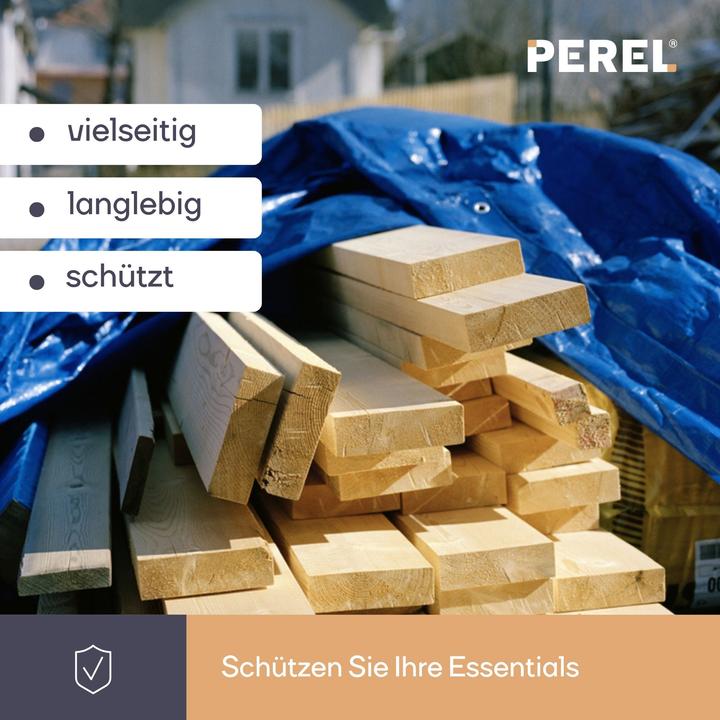 Actual product image Perel Tarpaulin - Blue/Black - Super Strong (10 x 12 m)
