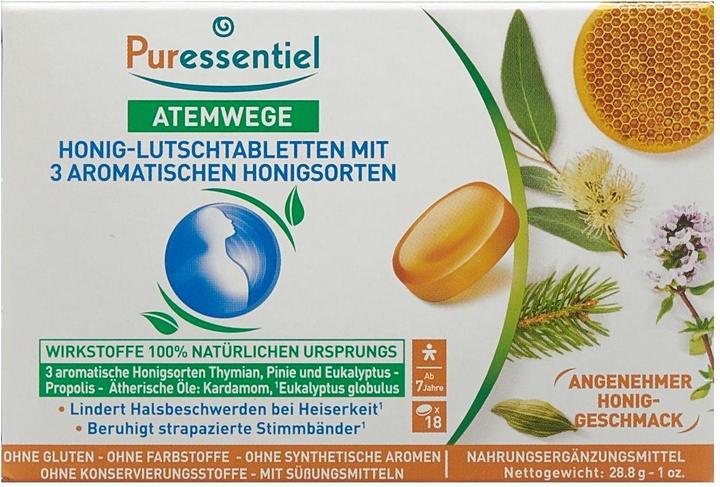Immagine prodotto Puressentiel Lutschtabletten mit 3 aromatischen Honigsorten 3 Honigsorten (18 pz.)