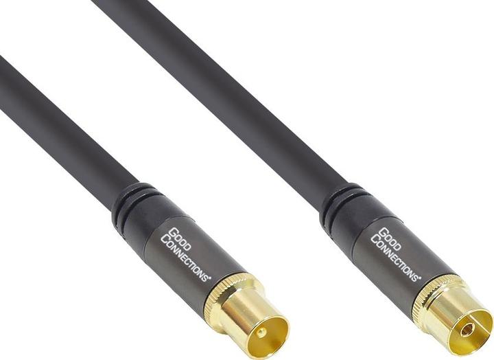 Actual product image Good Connections Antenna cable SmartFLEX, IEC/coax male to female, gold plated, quad shielded, shielding 120dB (120 dB, Antenna cable)
