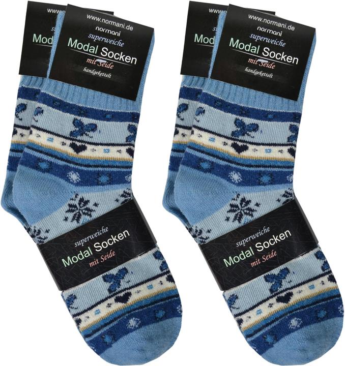 Immagine prodotto Normani 4 paia di calzini pregiati con seta e modal (confezione da 4, 35 - 38)