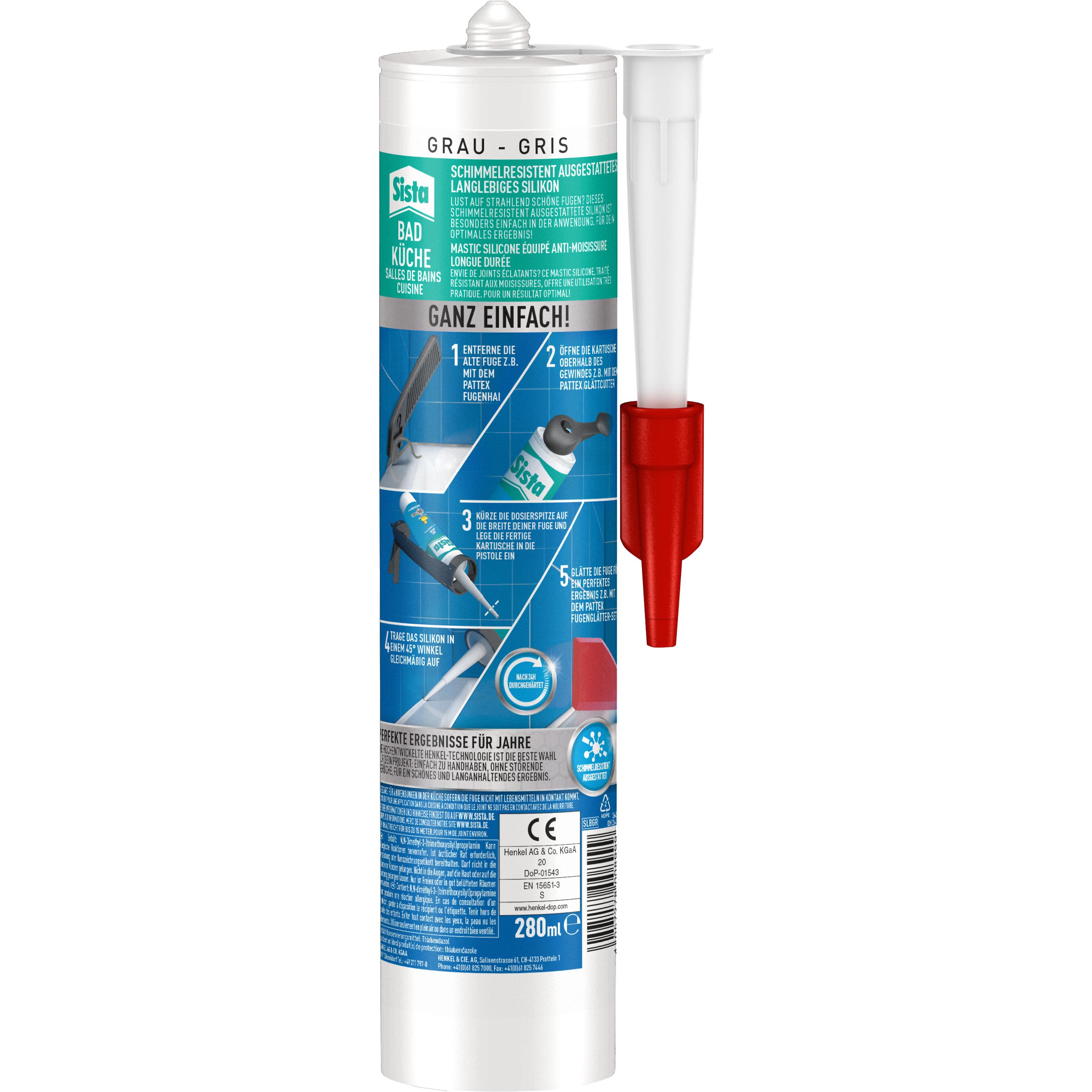 Sista, Sigillante, Bagno & Cucina grigio (0.36 kg, Grigio, 280 ml)