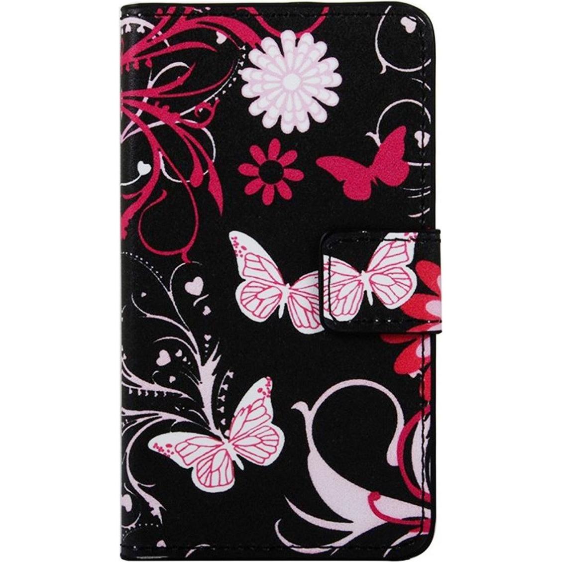 König Design Handy Hülle Schutz Case Cover Wallet für Microsoft Lumia 850 Schmetterlinge Pink (Microsoft Lumia 850), Sma...