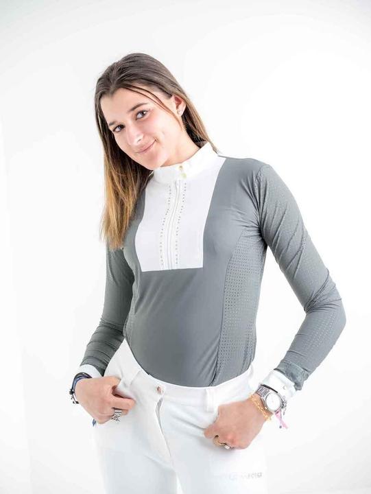 Actual product image Le Sabotier girls' long-sleeved riding polo shirt alba (40)