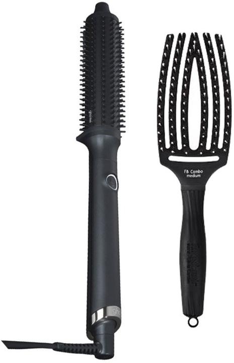 ghd Rise Hotbrush + Olivia Garden Fingerbrush Combo Zwart Medium