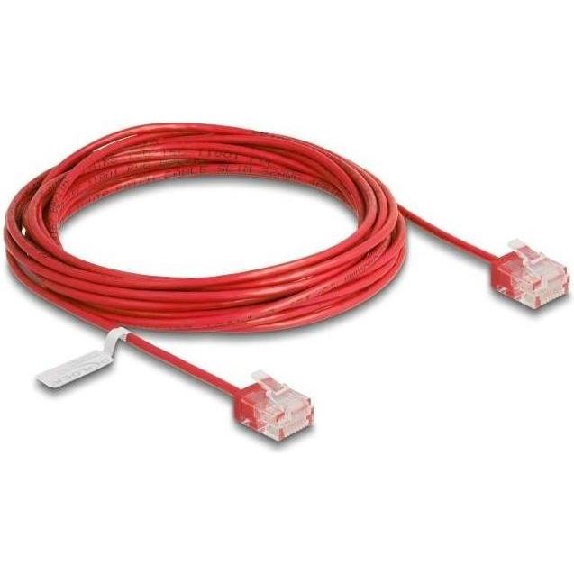 Thumbnail - Delock RJ45 Netzwerkkabel Cat.6 UTP Ultra Slim 5 m rot mit k (U/UTP, CAT6, 5 m), Netzwerkkabel