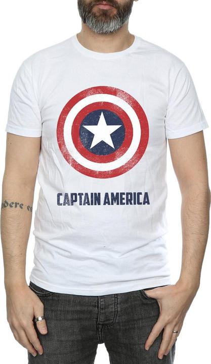 Image du produit Mens Captain America Shield Text T-Shirt (L)