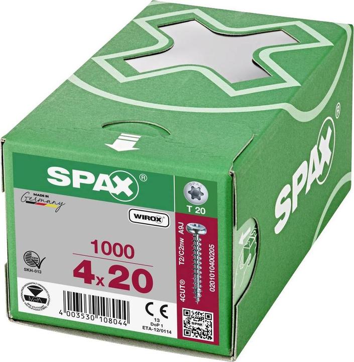 Actual product image Spax Chipboard screws PH T20 4,0x20 mm (1000 Screws per piece)