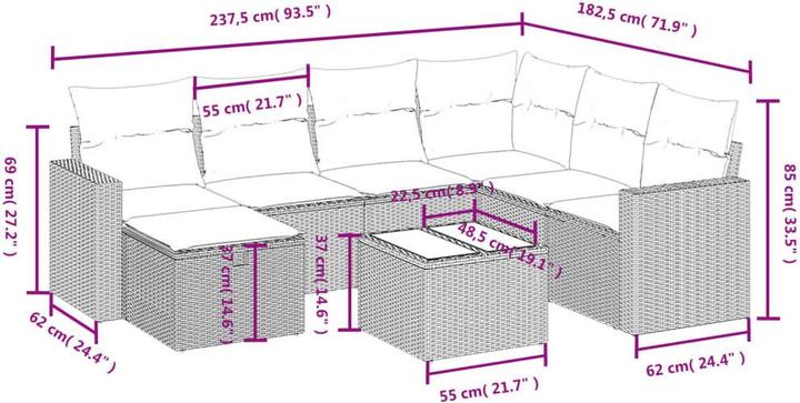 Produktbild vidaXL Garten Sofagarnitur