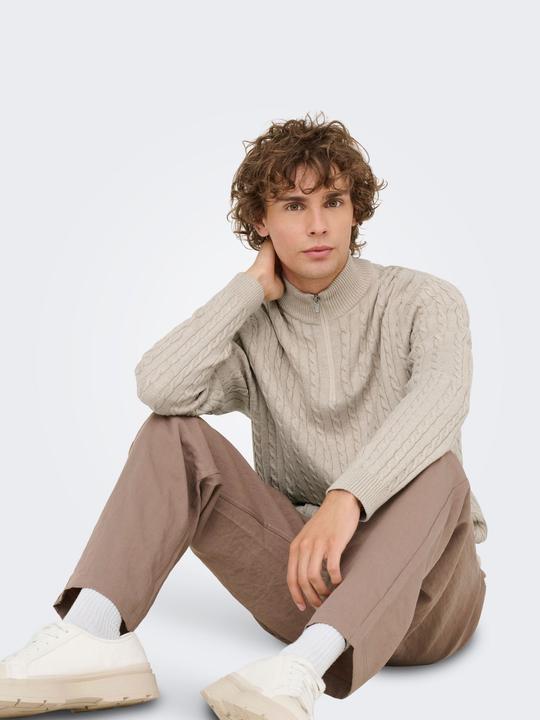 Produktbild Only & Sons Onsloui Reg 12 Cabel Half Zip Knit Noos (L)