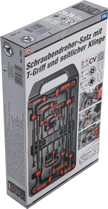 Actual product image BGS T-Handle L-Type Wrench Set T-Star tamperproof (for Torx) T10 - T50 9 pcs. (T-section)