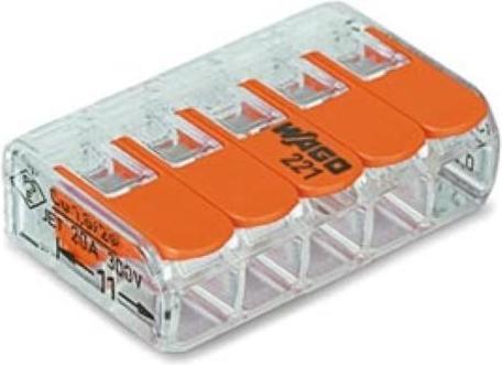 Actual product image Wago COMPACT SPLICING CONNECTOR 5 x 0.2 - 4 mm² FOR ALL WIRE TYPES