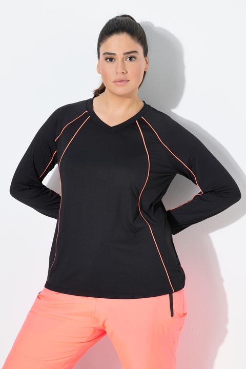 Immagine prodotto Ulla Popken Maglia funzionale dal taglio aderente con protezione UPF 50+, scollo a V e maniche lunghe (42, 44)