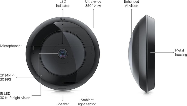 Produktbild Ubiquiti Net 5mp Dome Fisheye (1920 x 1920 Pixels)