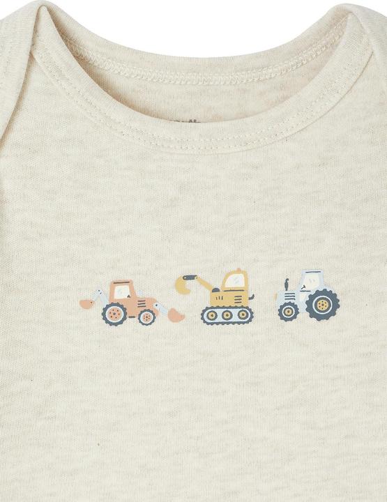 Produktbild Vertbaudet Bio-Kollektion: 3er-Pack Baby Bodys in Schlupfform, Traktoren (92, 98)