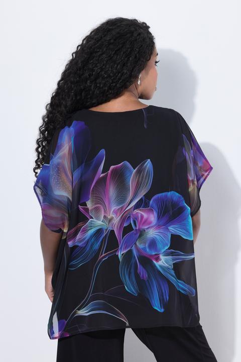 Actual product image Ulla Popken Celestial Flower Layered Chiffon Blouse (60)