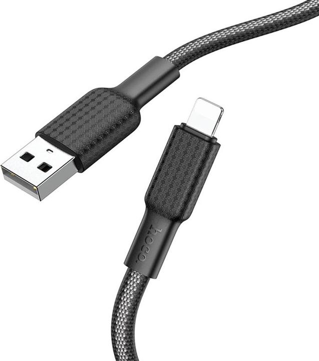 Actual product image Partner Telecom Hoco - Data Cable Jaeger (X69) - USB-A to Lightning, 12W, 2.4A, 1.0m - Black / White (1 m, USB 2.0, 12 W)