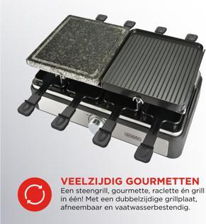 Actual product image Bourgini Gourmette/Raclette/Stone Grill Plus - 8 people