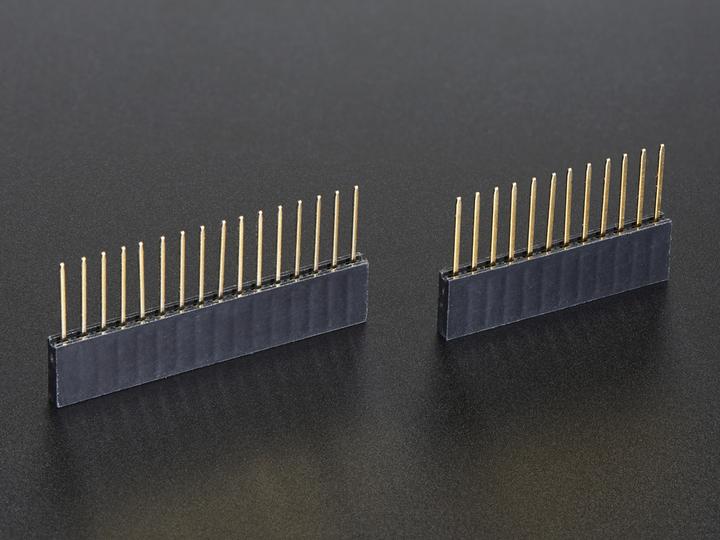 Actual product image Adafruit Feather Stacking Headers 12-pin and 16-pin female headers