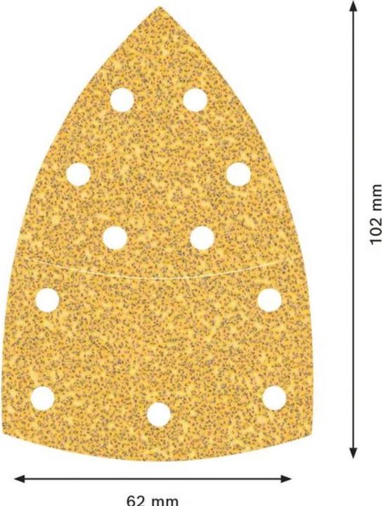 Actual product image Bosch Professional Zubehör EXPERT C470 Sandpaper with 11 holes for multi-sander, 102 x 62 mm, 93 mm, G 40, 10-pcs. (40)