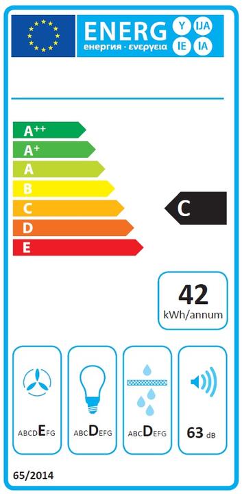 Etichetta energetica Ciarko ZRD Built-in ³/h C (Sottostruttura cappuccio)