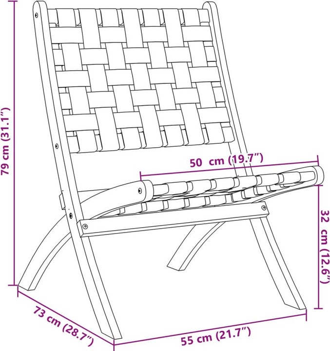 Produktbild VidaXL Gartenstühle 2 Stk. Klappbar Akazie & Stoff