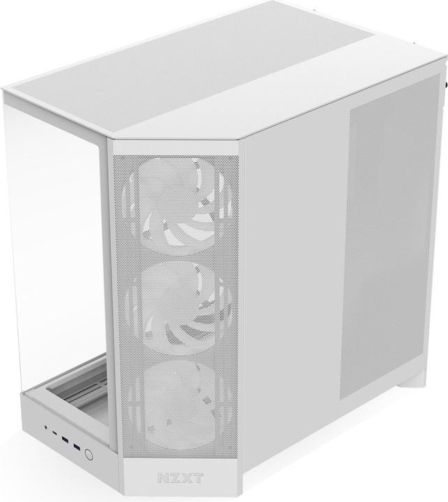 Produktbild NZXT H9 Flow RGB (2025) All White Midi Tower ATX Gaming Gehäuse weiss mit Glasfenster (ATX, Mini-ITX, mATX)