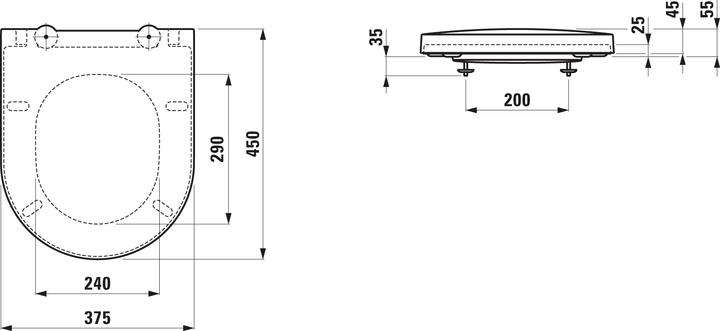 Actual product image Laufen Sonar WC seat with cover, removable, with automatic lowering mechanism