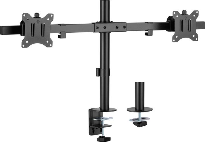 Actual product image InLine Table mount, for 2x LCD/LED display up to 81cm (32"), max. 9kg, black (Dining table, 32")