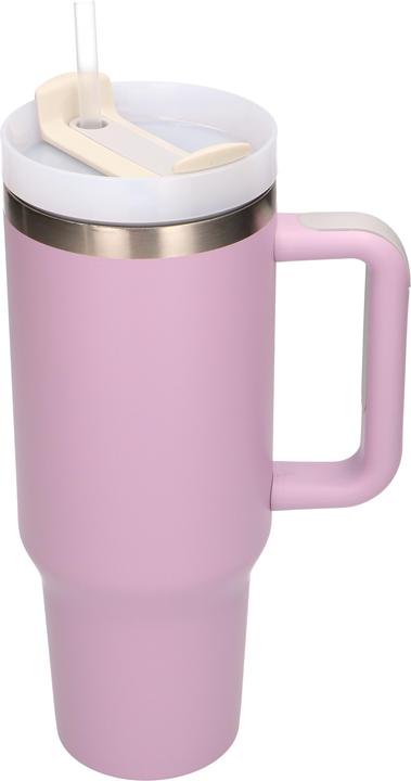 Productafbeelding Extralink Schwarzwald | Thermobecher mit Strohhalm | Thermoskanne mit Griff, 1200ml, puderrosa (1.20 l)