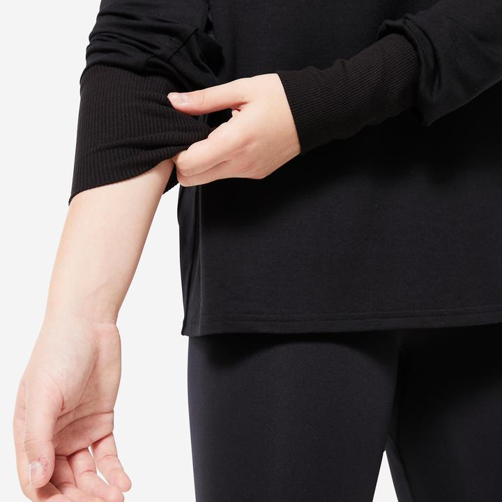 Produktbild Domyos Sweatshirt Modern Dance Damen fliessend - schwarz (L)