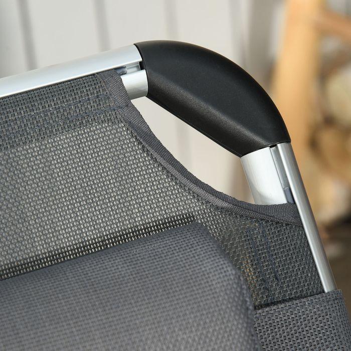 Produktbild Swisshandel24 Sonnenliege Gartenliege Alu Stoffliege Relaxliege 5-fach verstellbar faltbar ergonomisch Netzstoff G (189 cm)