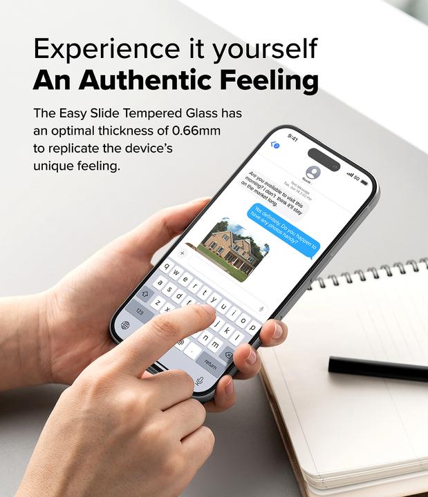 Produktbild Ringke Screen Protector for iPhone 16 / 15 EASY SLIDE TEMPERED GLASS 2 pack, w installation Jig (2 Stück, Apple iPhone 16)