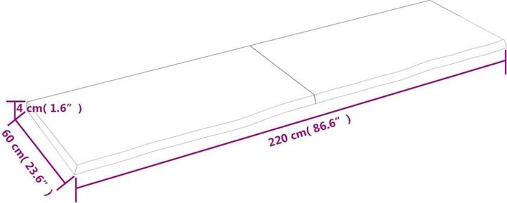 Actual product image vidaXL Tischplatte (220 x 60 cm)