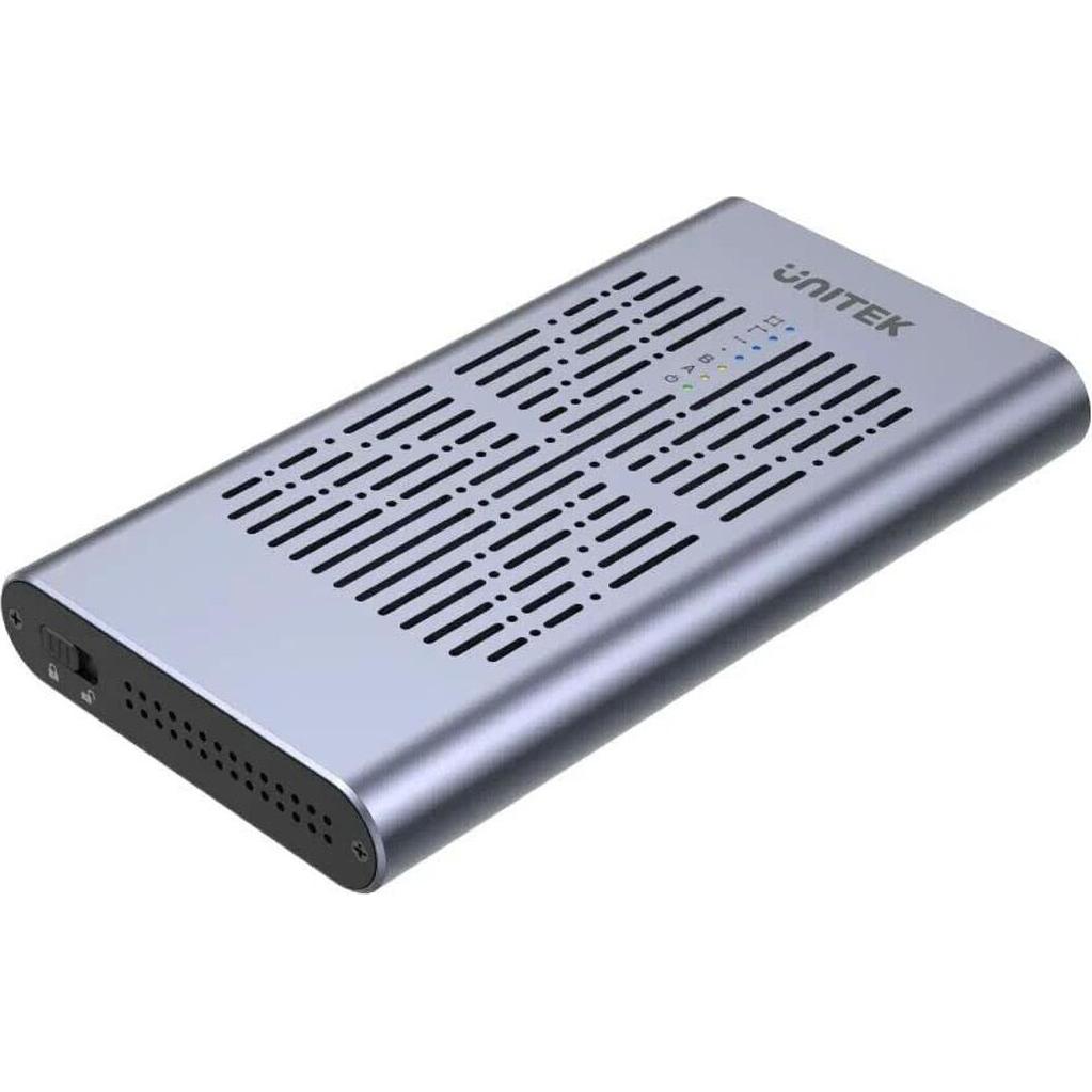Unitek OBUDOWA NA DYSK/KLONOWANIE 2XM.2, PCIE/NVME (M.2 2242, M.2 2260, M.2 2280, M.2), Case per hard disk, Grigio
