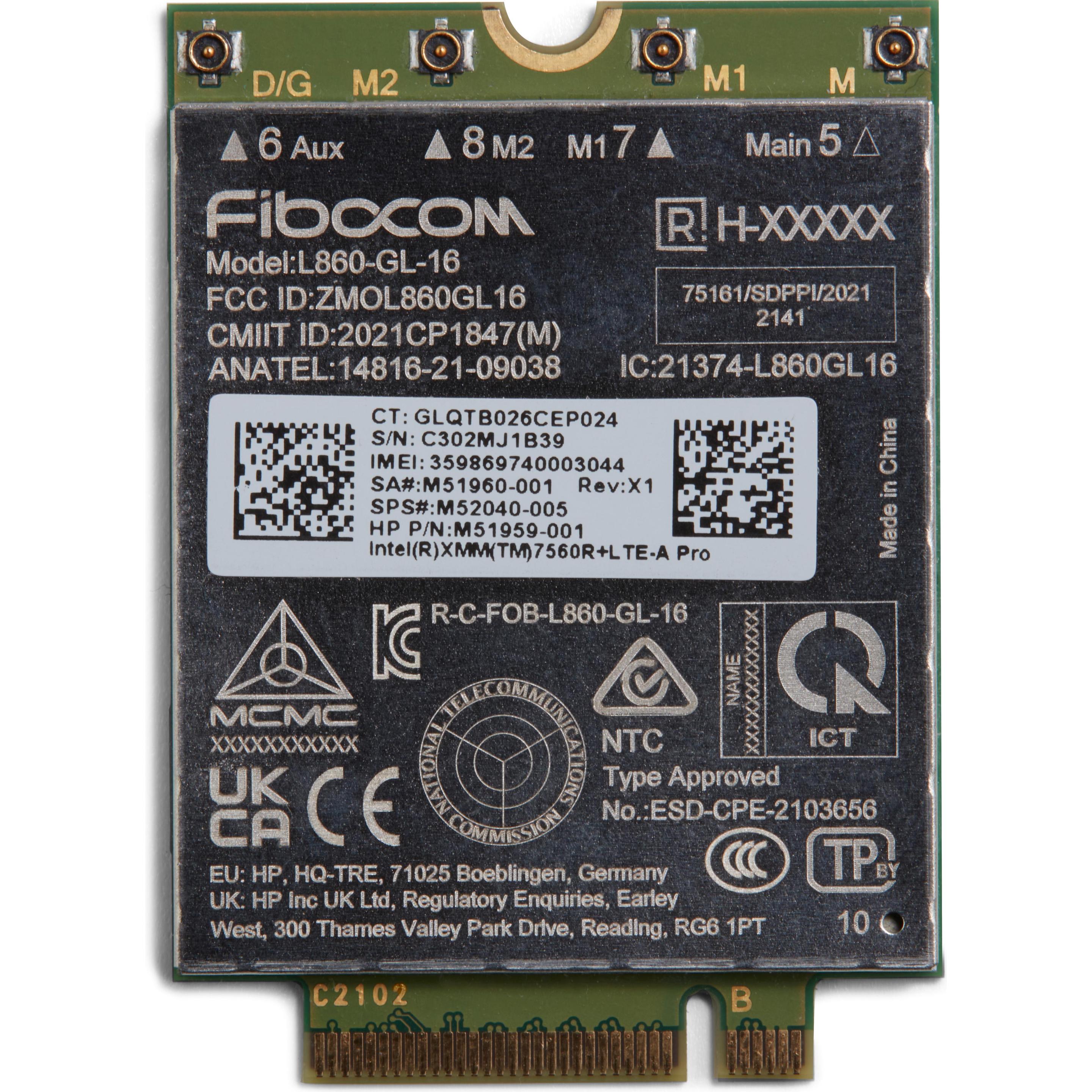 HP XMM 7560 R+ LTE-Advanced, Netzwerkkarte, Schwarz