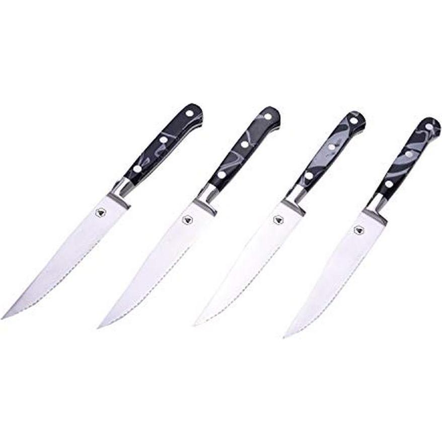 Laguiole Set Di 4 Coltelli Da Bistecca Con Manico In Resina, Posate, Nero