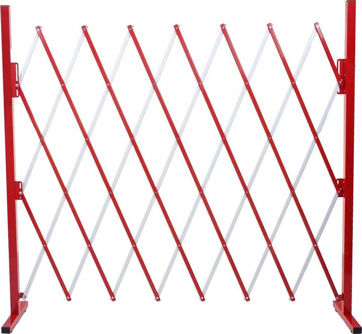 Immagine prodotto Swisshandel24 Griglia di protezione, recinzione a forbice, estensibile, in alluminio rosso-bianco - altezza (28 cm)