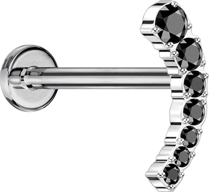 Produktbild Star Piercing Flesh Tunnel Fire Red mit Swarovski Kristall rot und Epoxy Schutzschicht (Titan, ohne Messing)